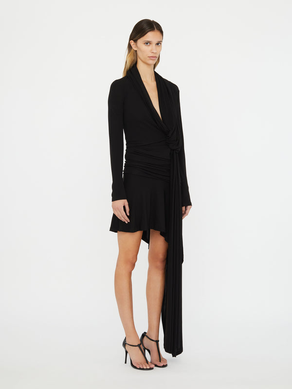 Christopher Esber Interlock Jersey Drape Dress Black