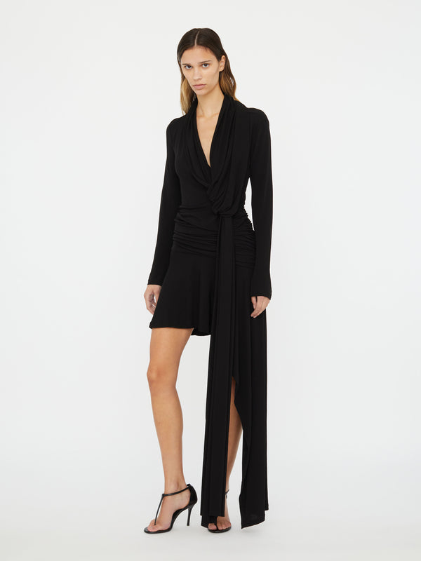 Christopher Esber Interlock Jersey Drape Dress Black