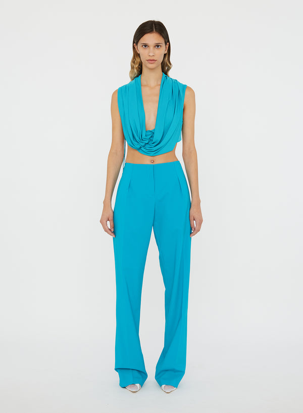 Christopher Esber Interlock Jersey Drape Top Teal Interlock Jersey Drape Top Black