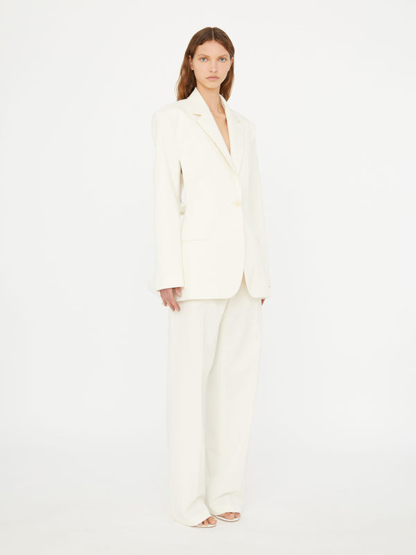 Christopher Esber Intimate Bow Back Twill Blazer White