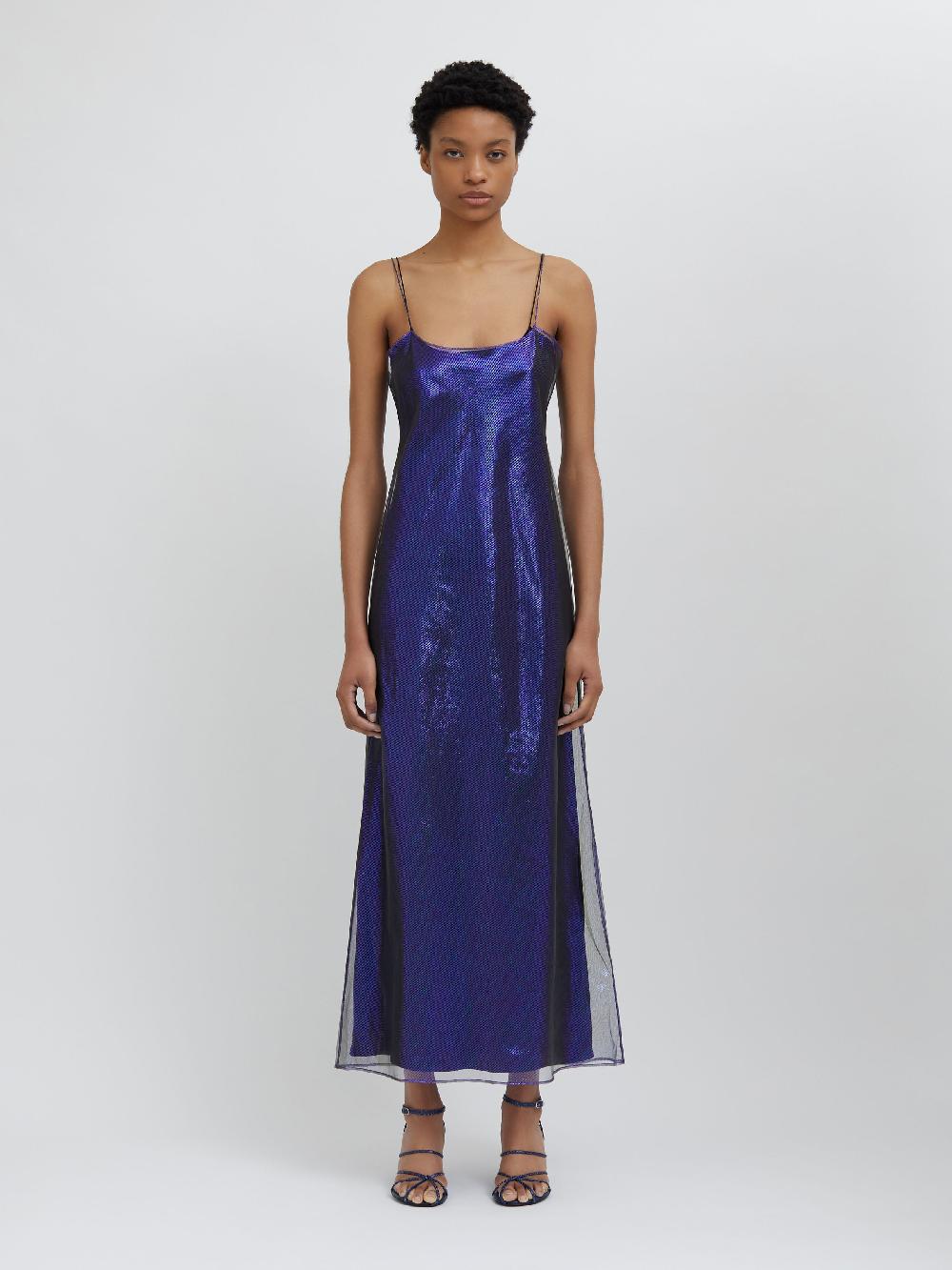 christopher esber Iridescent Slip Dress iridescent blue