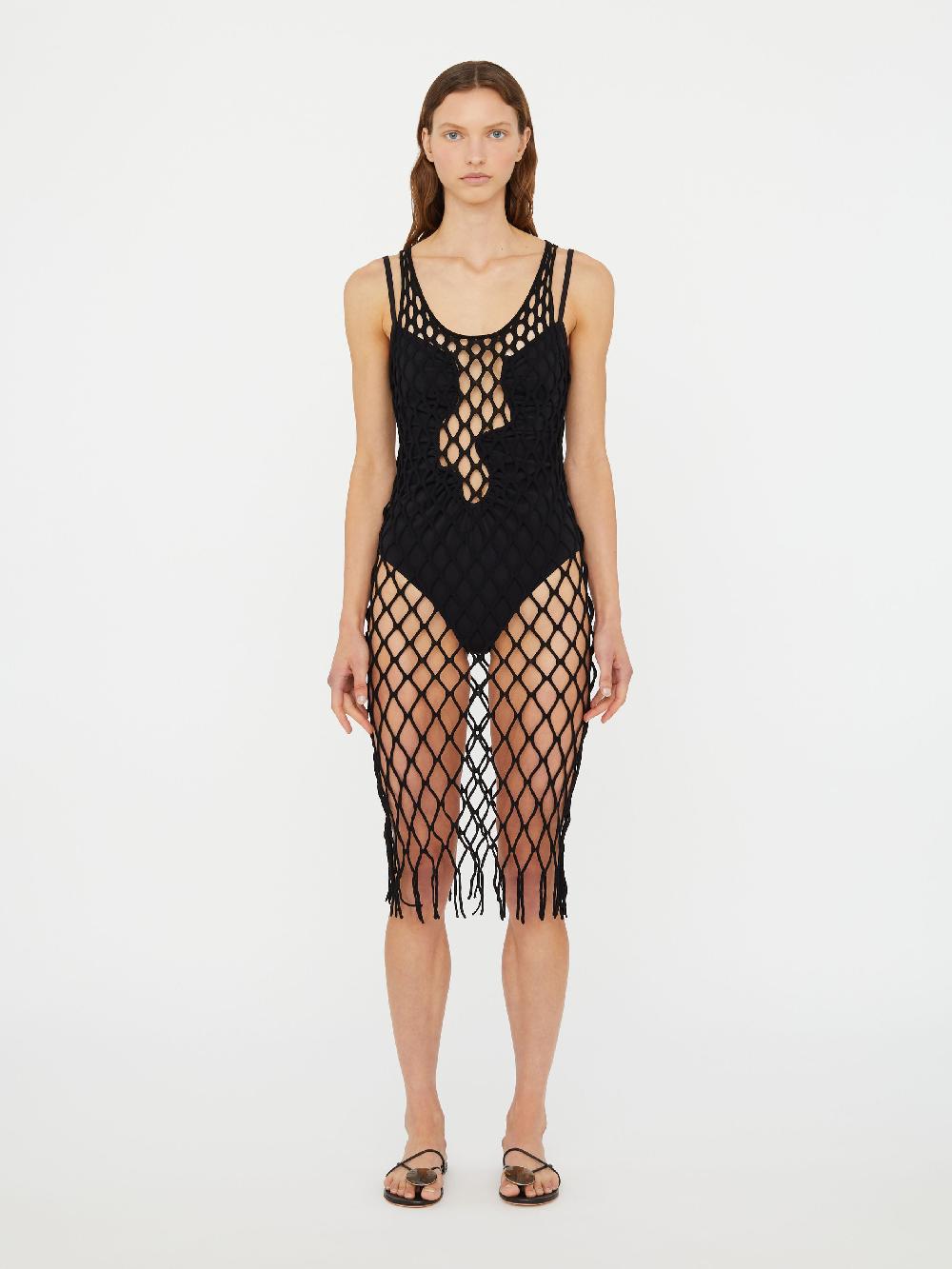 christopher esber Knitted Mesh Tank Dress black Knitted Mesh Tank Dress white
