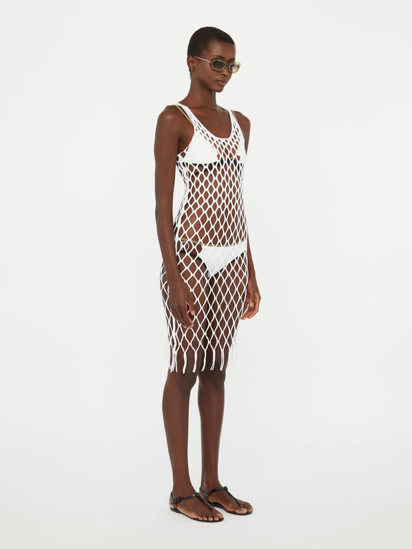 Christopher Esber Knitted Mesh Tank Dress White Knitted Mesh Tank Dress Black