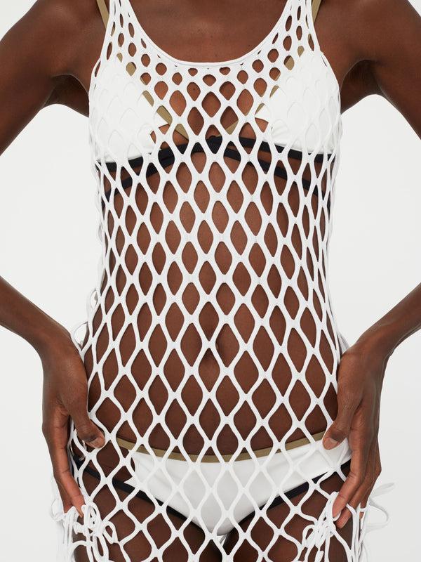 Christopher Esber Knitted Mesh Tank Dress White Knitted Mesh Tank Dress Black