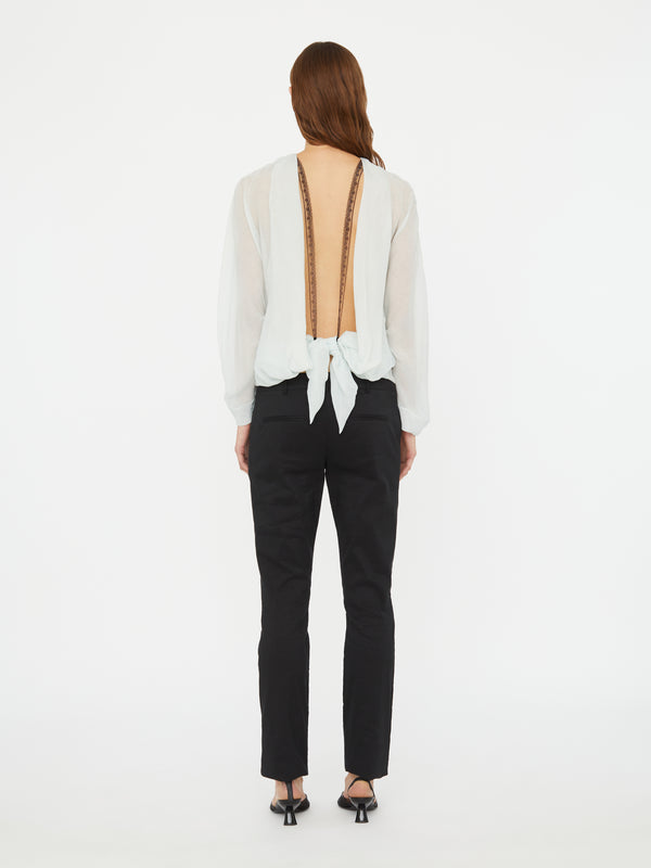 Christopher Esber Latticed Lace Shrug Top Clear Blue