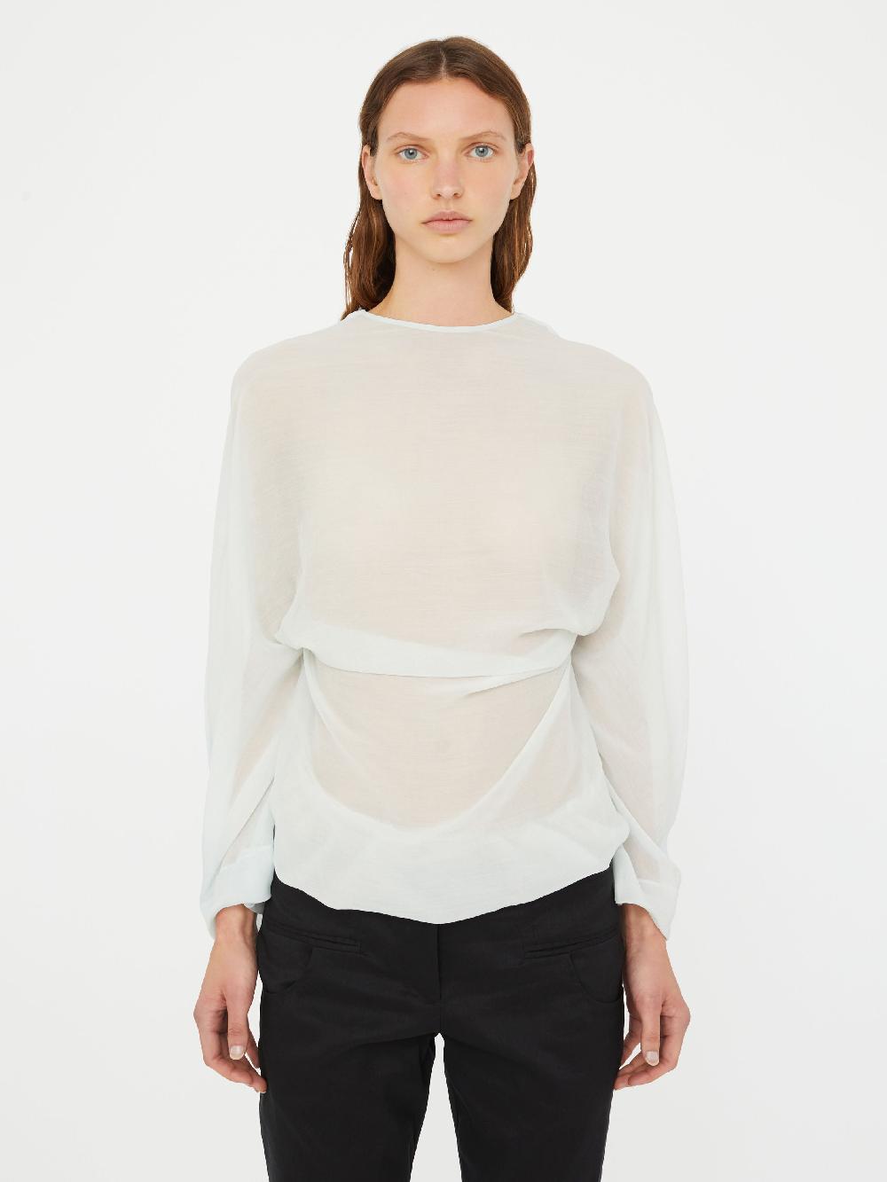 christopher esber Latticed Lace Shrug Top clear blue