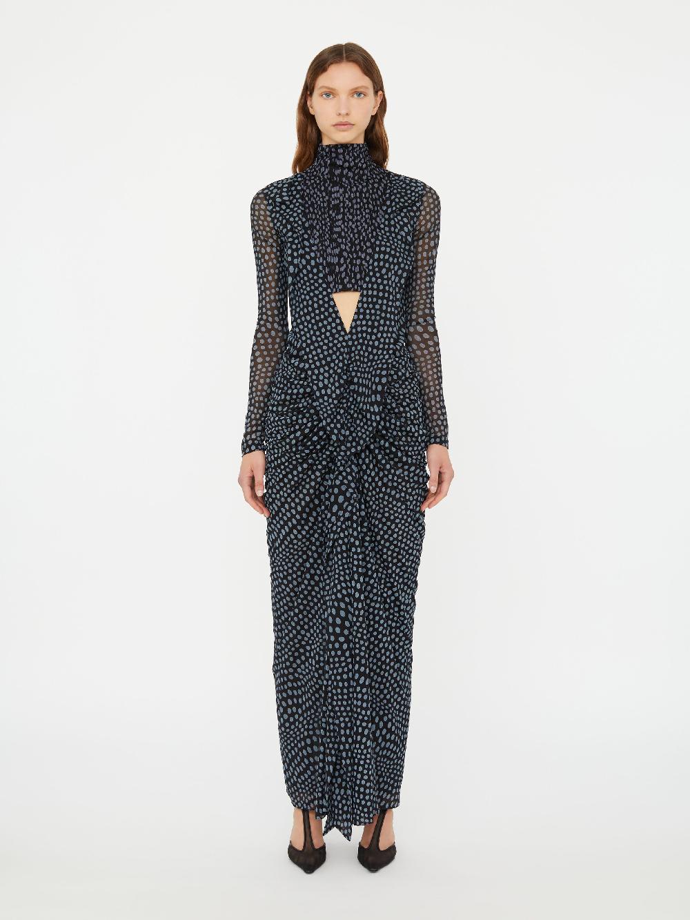 christopher esber Liquid Jersey Ribbed Ruche Dress warped spot