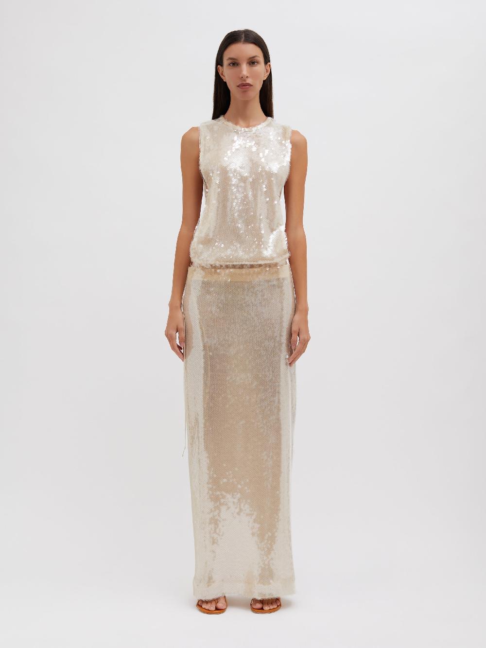 christopher esber Lucent Sequin Separation Gown ivory