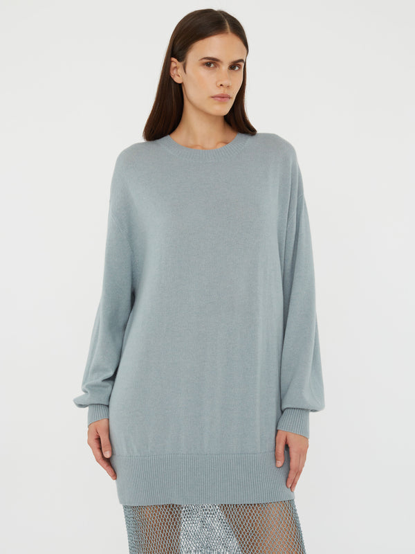 Christopher Esber Macrame Monument Dress Stone Blue