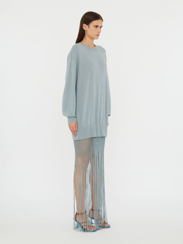 Christopher Esber Macrame Monument Dress Stone Blue