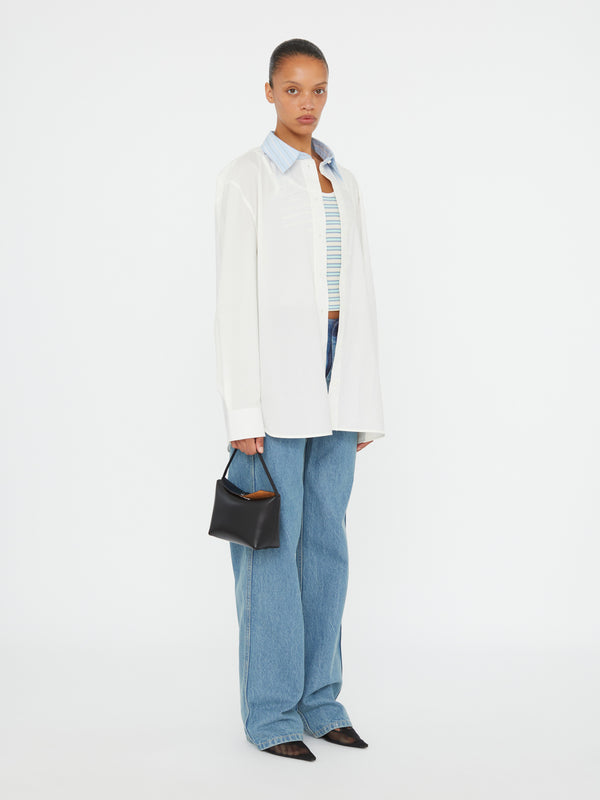 Christopher Esber Milo Layered Vacant Tank Shirt White Teal Multi