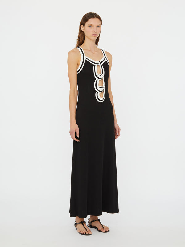 Christopher Esber Multi Verner Linked Chain Dress Black White