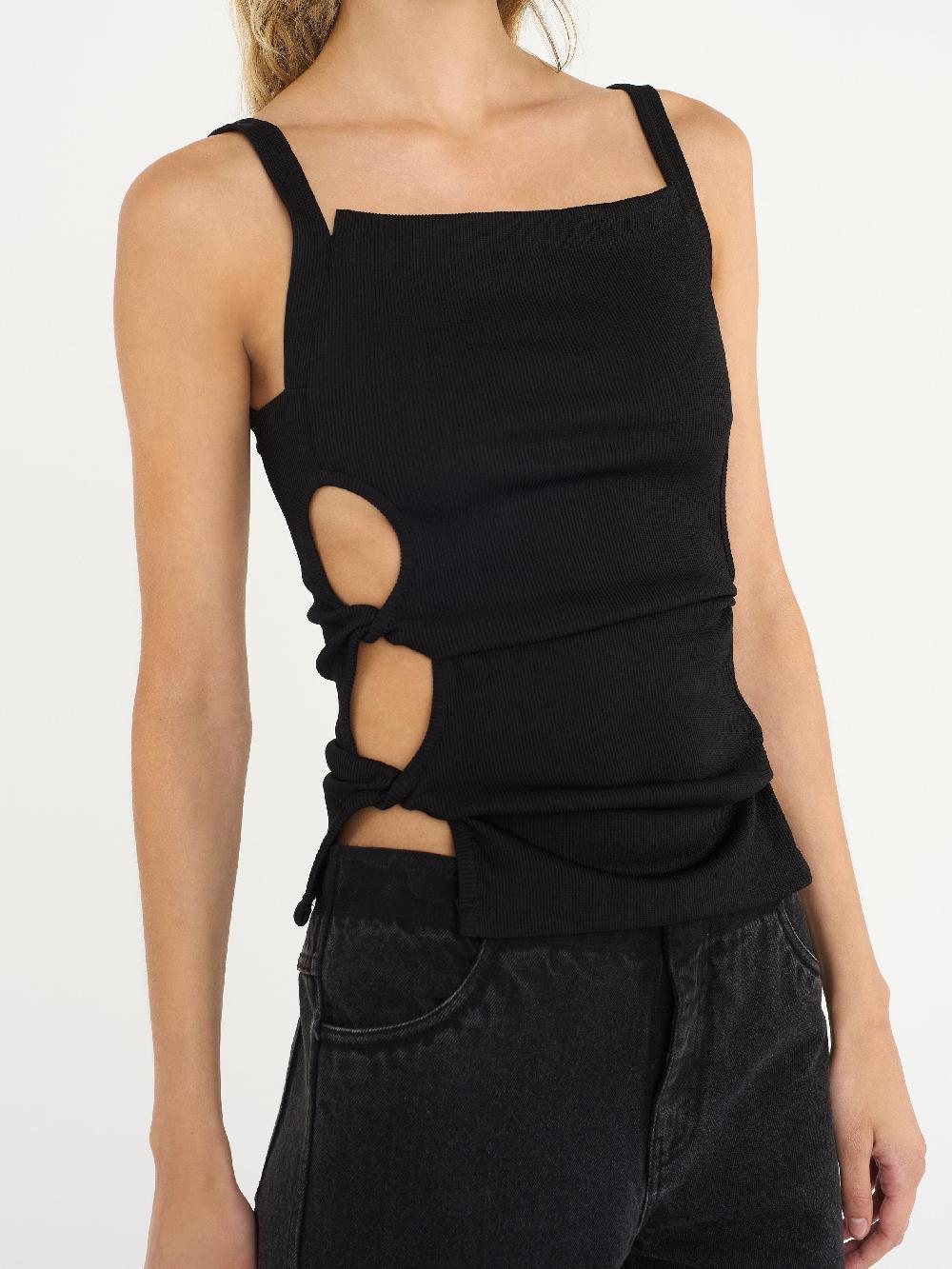 christopher esber Open Twist Apron Tank black Open Twist Apron Tank boston blue