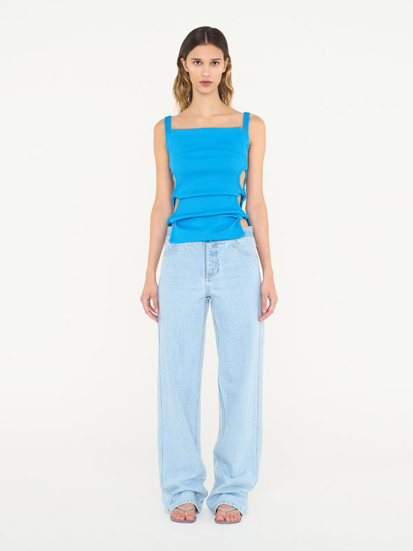 Christopher Esber Open Twist Apron Tank Boston Blue Open Twist Apron Tank Black