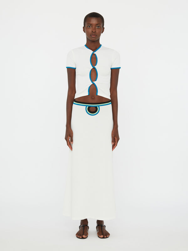 Christopher Esber Open Twist Contrast Bind Tee White Lake Multi