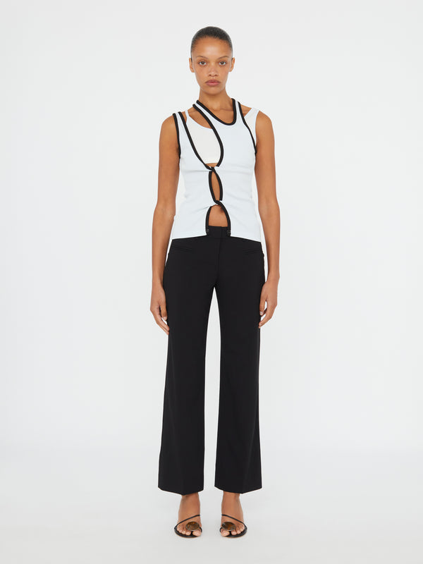 Christopher Esber Open Twist Ringer Tank Clear Blue Multi