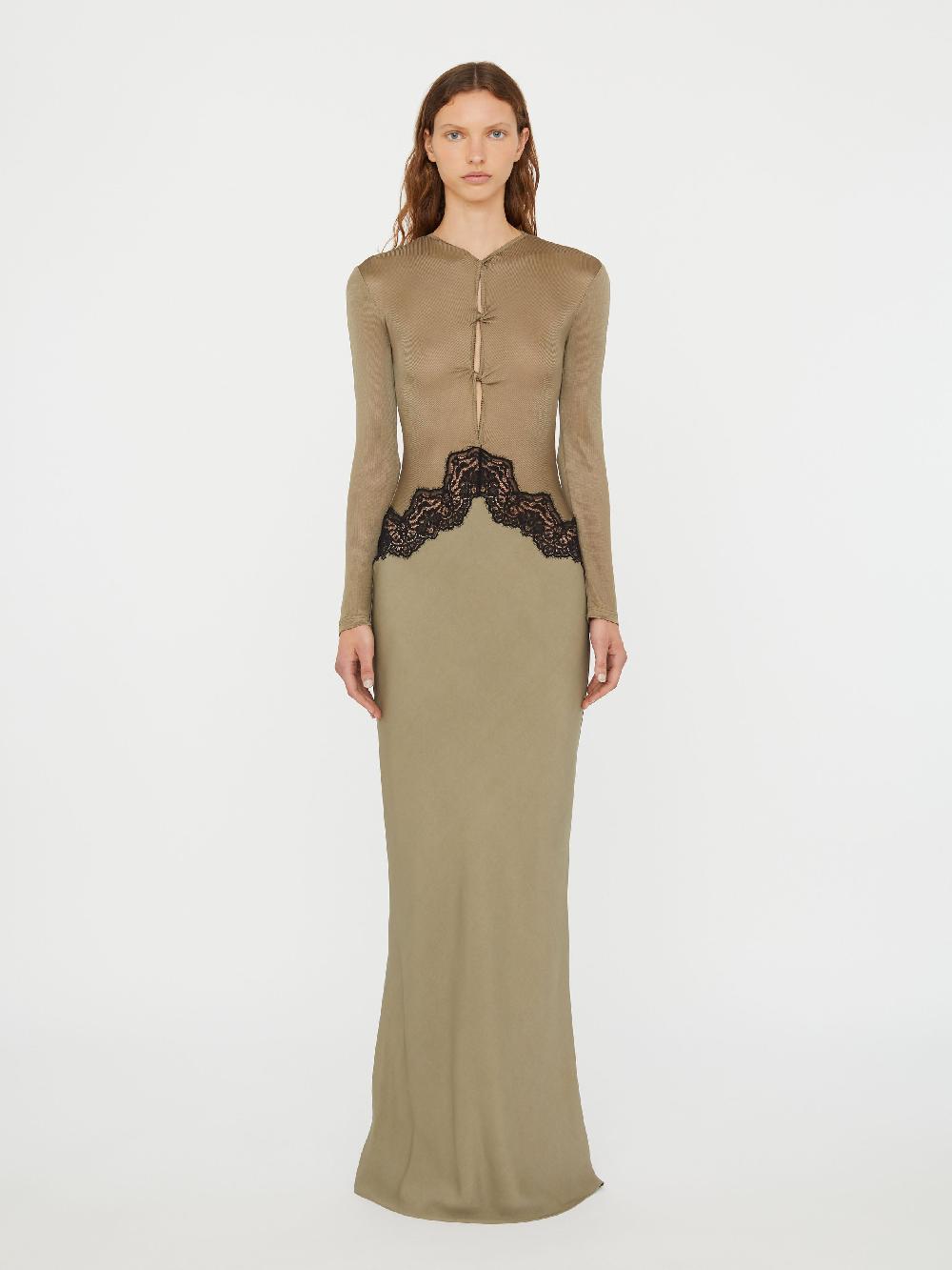 christopher esber Open Twist Verner Lace Dress eucalypt black Open Twist Verner Lace Dress black white