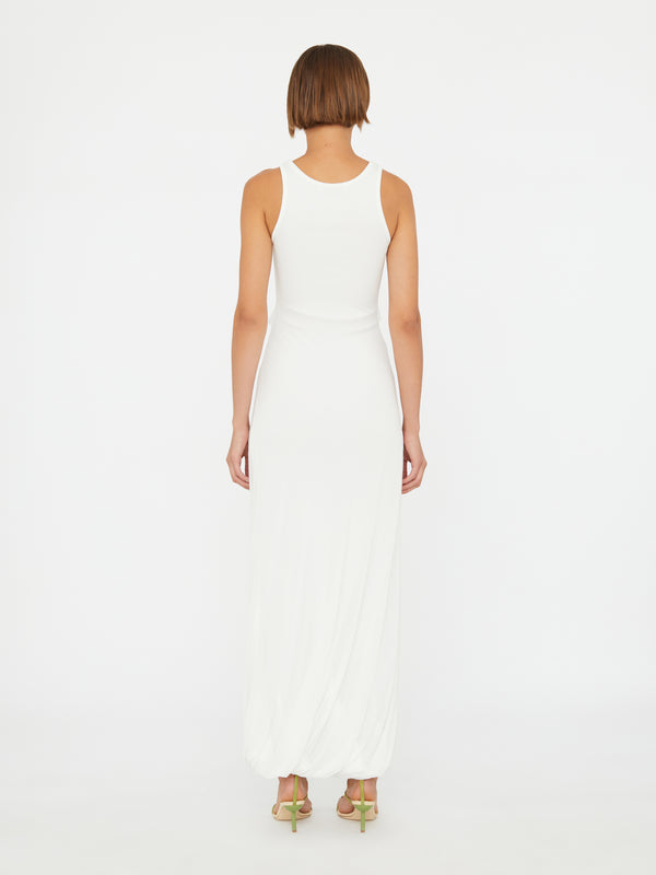 Christopher Esber Paisley Overlay Disconnect Encased Dress White