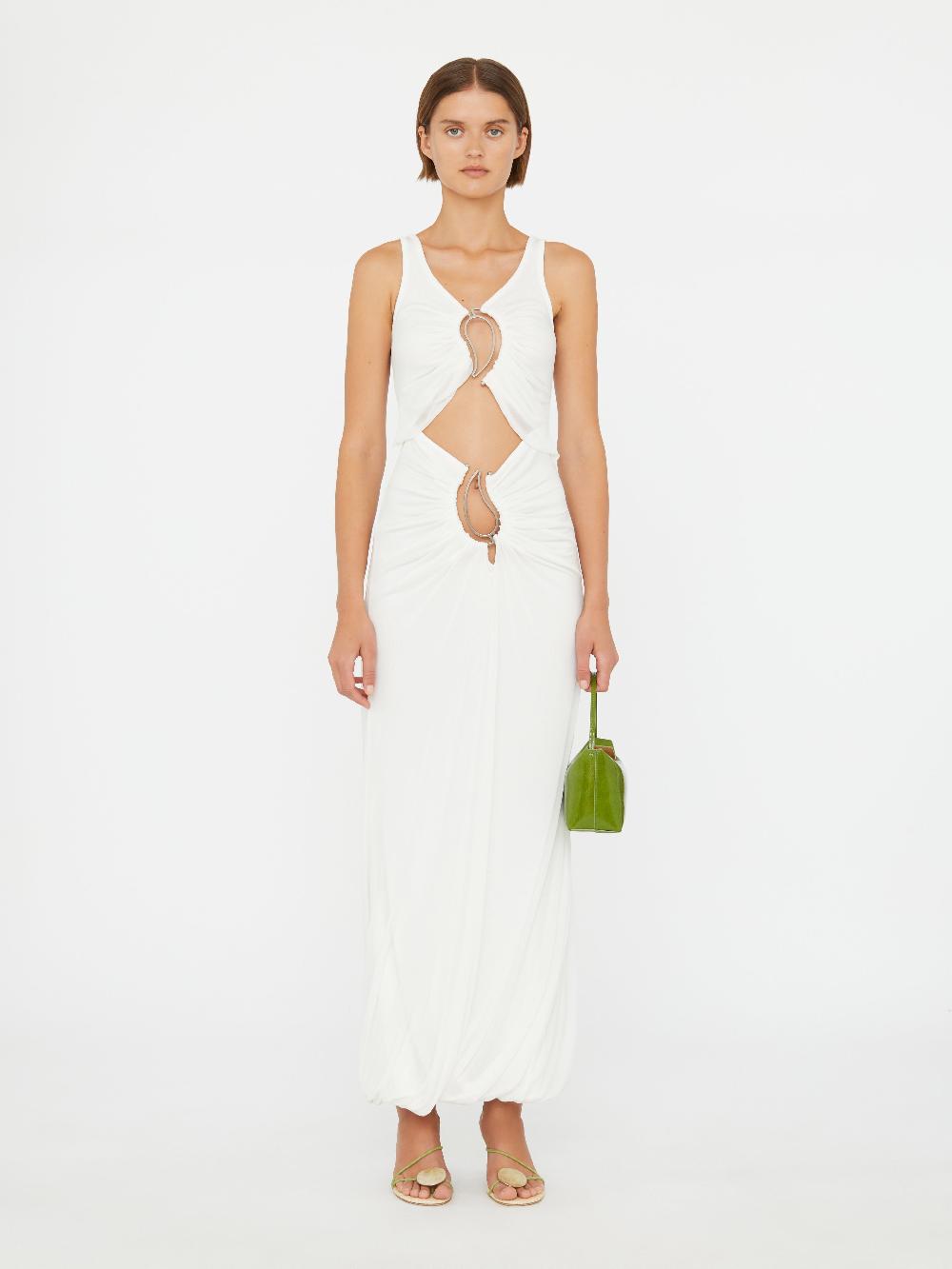 christopher esber Paisley Overlay Disconnect Encased Dress white