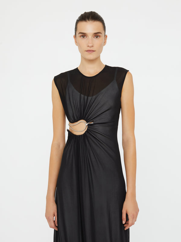 Christopher Esber Paisley Overlay Encased Tank Dress Black