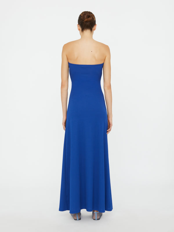 Christopher Esber Paisley Ruched Disconnect Strapless Dress Yves Blue