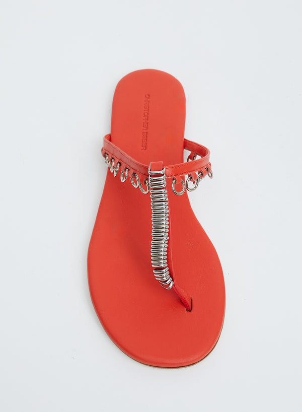 Christopher Esber Pierced Flip Flop Chilli Pierced Flip Flop Black