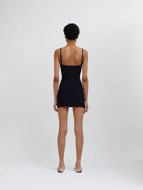 Christopher Esber Pierced Orbit Mini Dress Black Pierced Orbit Mini Dress Charcoal