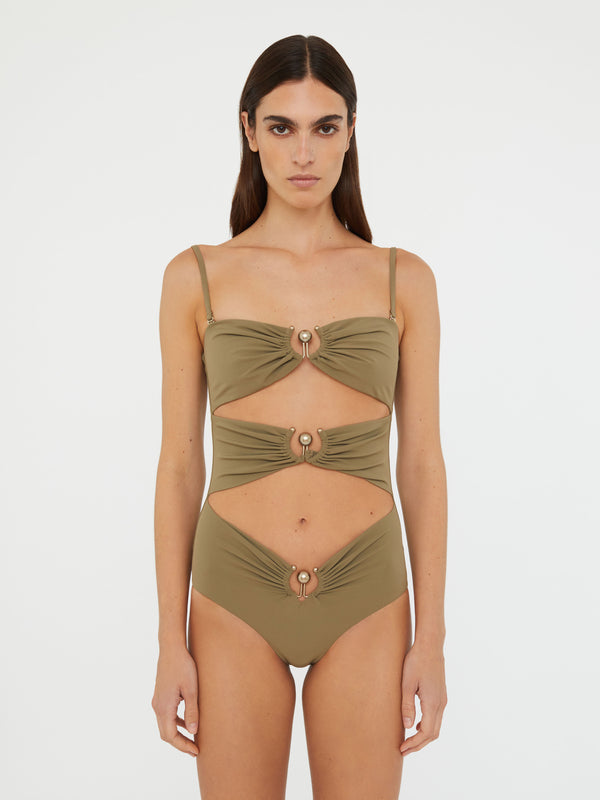 Christopher Esber Pierced Orbit One Piece Eucalypt Pierced Orbit One Piece Black Pierced Orbit One Piece White Pierced Orbit One Piece Grape