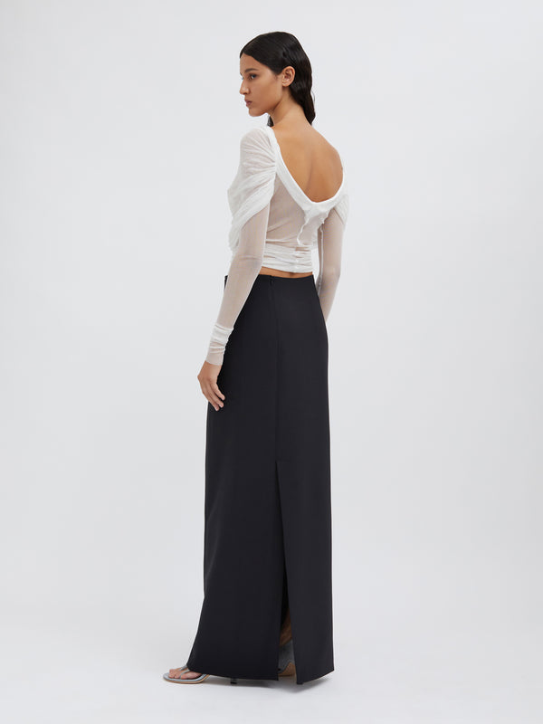 Christopher Esber Racquet Straight Tailored Skirt Black