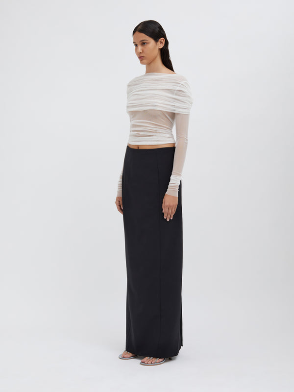 Christopher Esber Racquet Straight Tailored Skirt Black