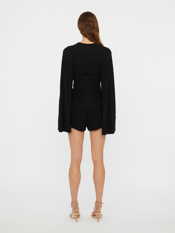 Christopher Esber Ruched Crescent Jersey Boxer Short Black