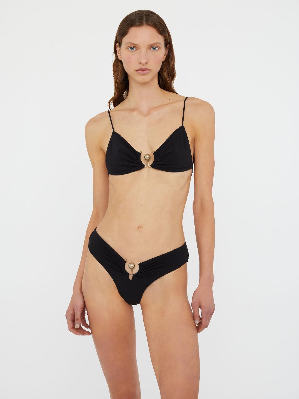 christopher esber Ruched Orbit Triangle Bikini Top black Ruched Orbit Triangle Bikini Top lake