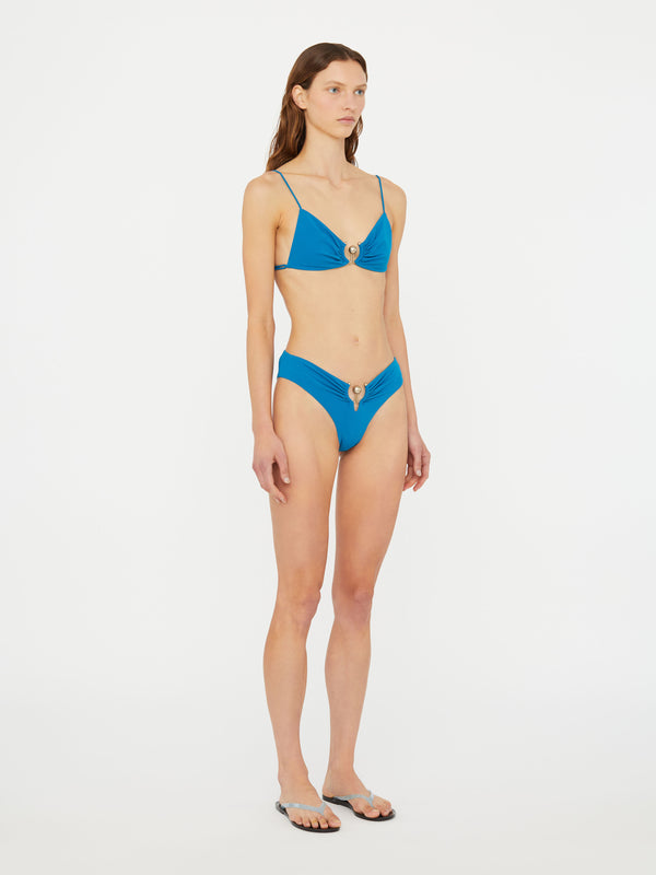 Christopher Esber Ruched Orbit Triangle Bikini Top Lake Ruched Orbit Triangle Bikini Top Black