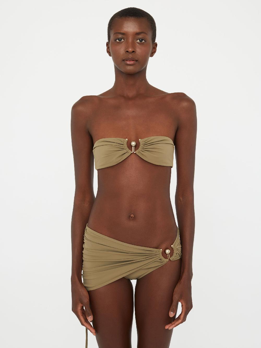 christopher esber Ruched Prong Bandeau eucalypt Ruched Prong Bandeau black Ruched Prong Bandeau white Ruched Prong Bandeau charcoal