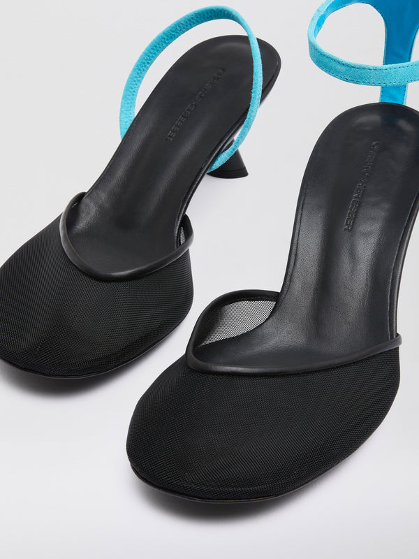 Christopher Esber Rumi Vapour Mary Jane Heel Black Teal