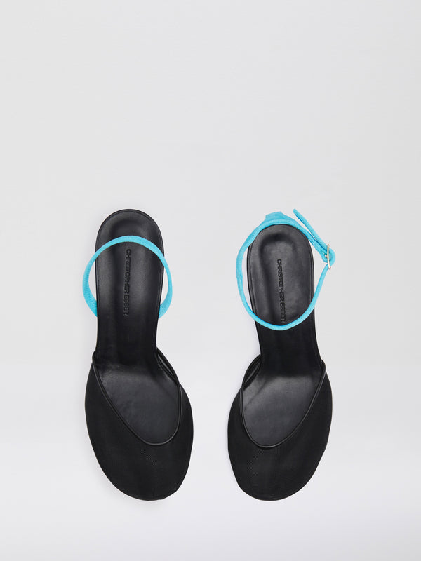 Christopher Esber Rumi Vapour Mary Jane Heel Black Teal
