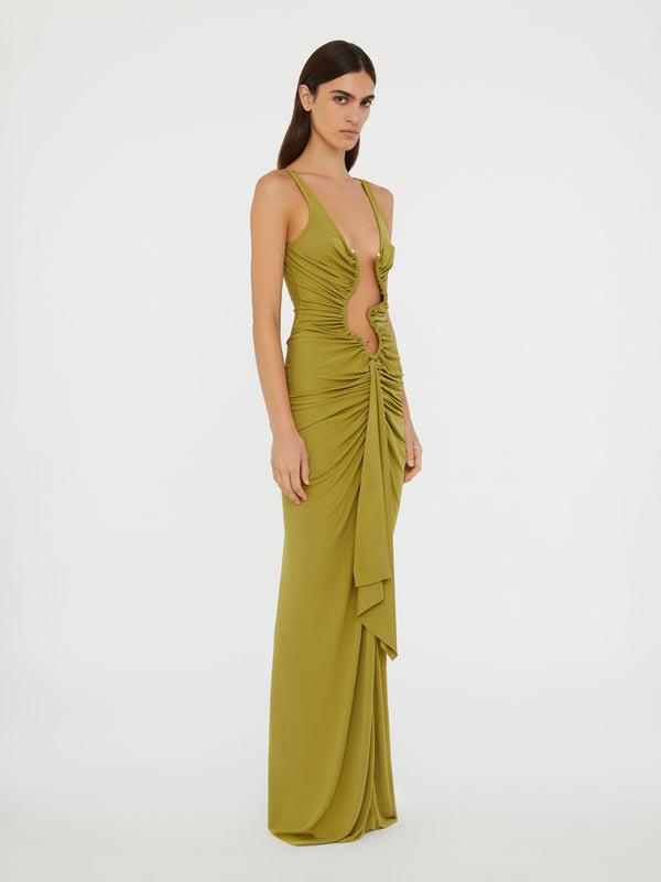 Christopher Esber Salacia Jersey Drape Dress Cedar Salacia Jersey Drape Dress White