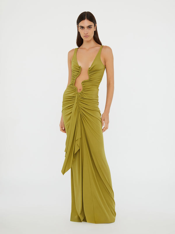 Christopher Esber Salacia Jersey Drape Dress Cedar Salacia Jersey Drape Dress White