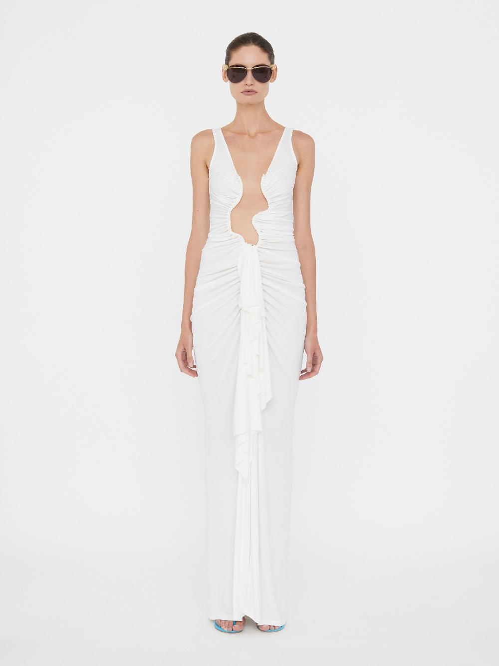 christopher esber Salacia Jersey Drape Dress white Salacia Jersey Drape Dress cedar