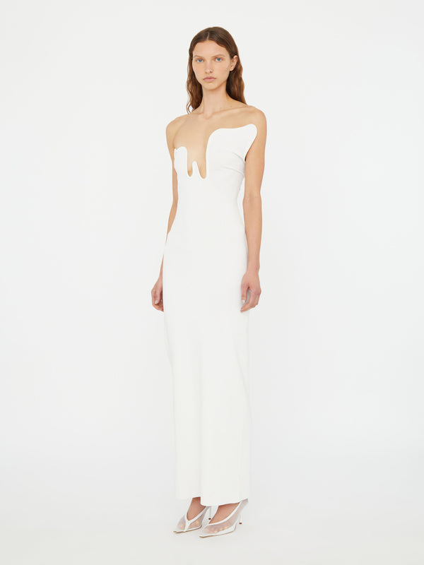 Christopher Esber Salacia Wire Strapless Dress White