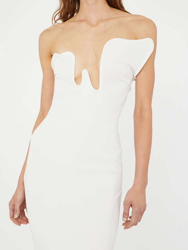 Christopher Esber Salacia Wire Strapless Dress White