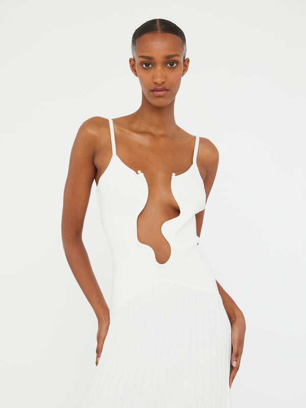 Christopher Esber Salacia Wire Sunray Dress White Salacia Wire Sunray Dress Mushroom