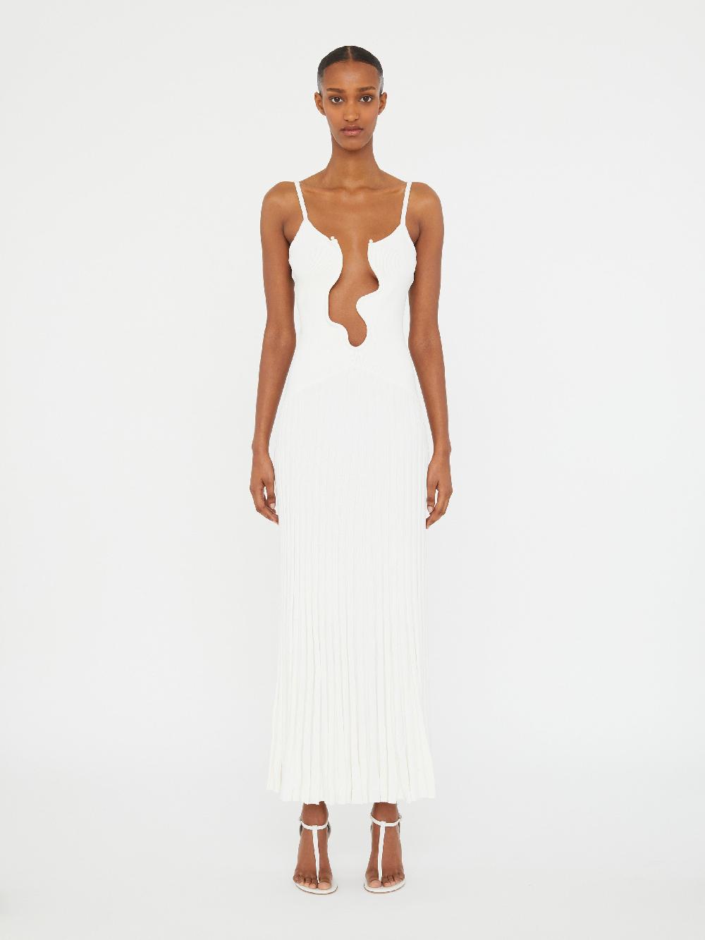 christopher esber Salacia Wire Sunray Dress white Salacia Wire Sunray Dress mushroom