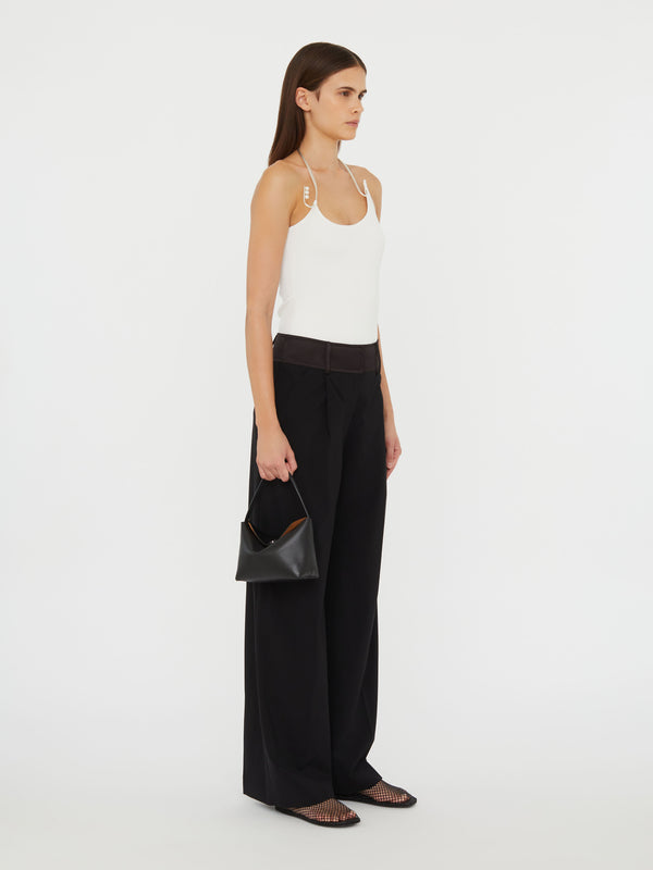Christopher Esber Satin Waist Tailored Trouser Black