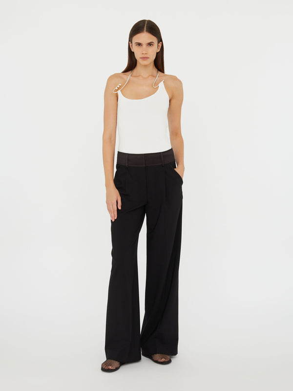 Christopher Esber Satin Waist Tailored Trouser Black