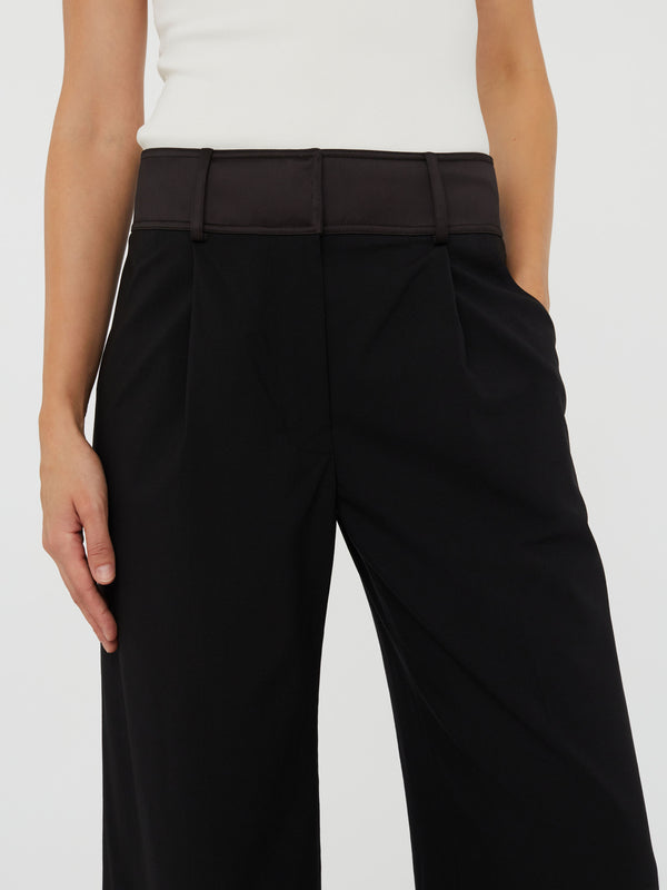 Christopher Esber Satin Waist Tailored Trouser Black