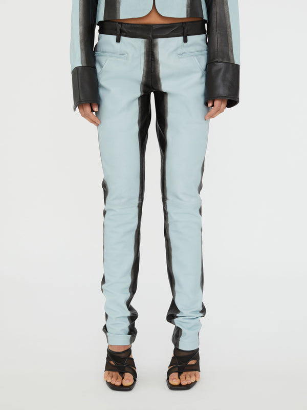 Christopher Esber Scuffed Leather Jacket Clear Blue Black