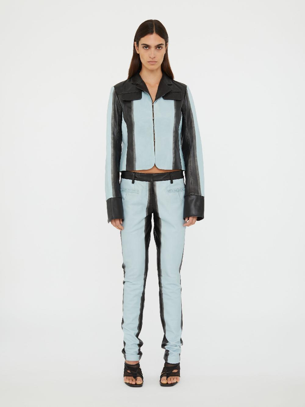 christopher esber Scuffed Leather Jacket clear blue black