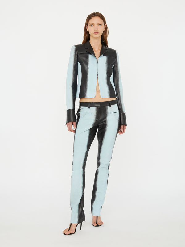 Christopher Esber Scuffed Leather Jean Clear Blue Black