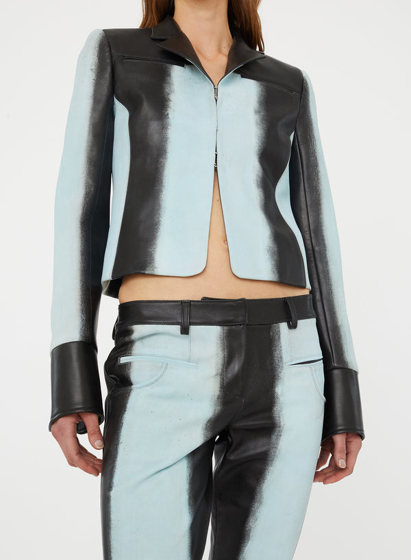 Christopher Esber Scuffed Leather Jean Clear Blue Black